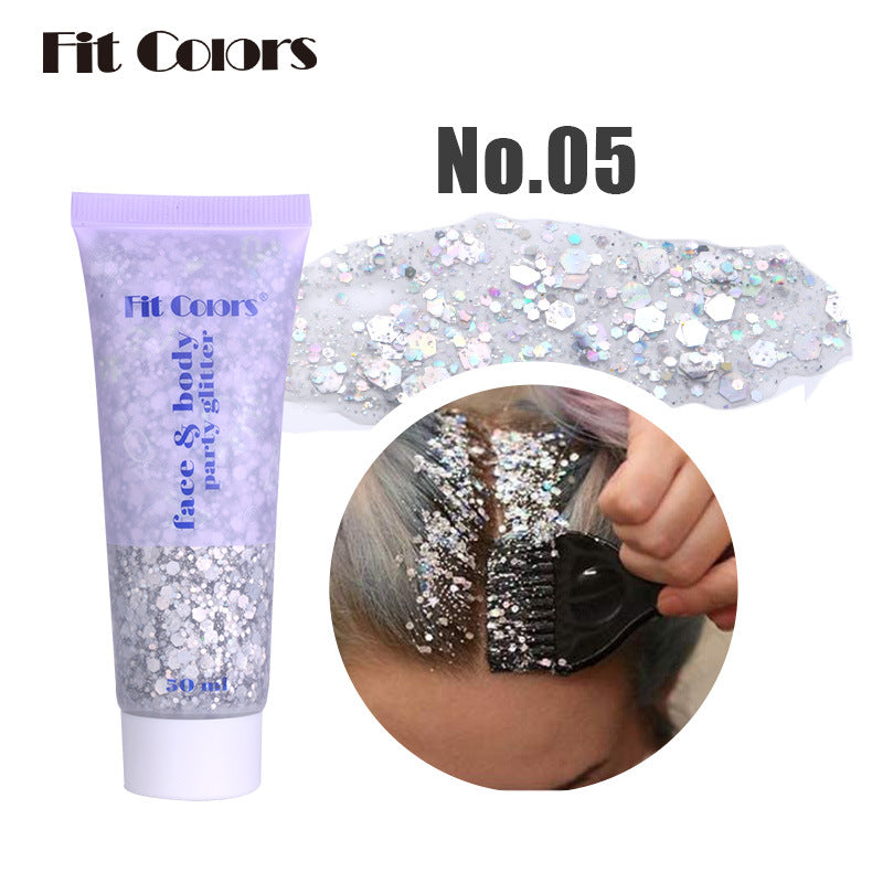 13,97 USD - Fit Colors Gel à paillettes écailles de sirène Visage Corps Lèvres Ombre à paupières à paillettes Maquillage de scène polarisé lumineux