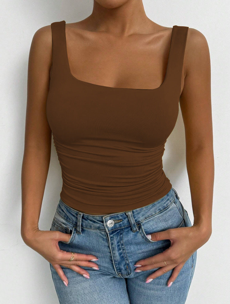 $17.36 - sleeveless square-neck crop tank top