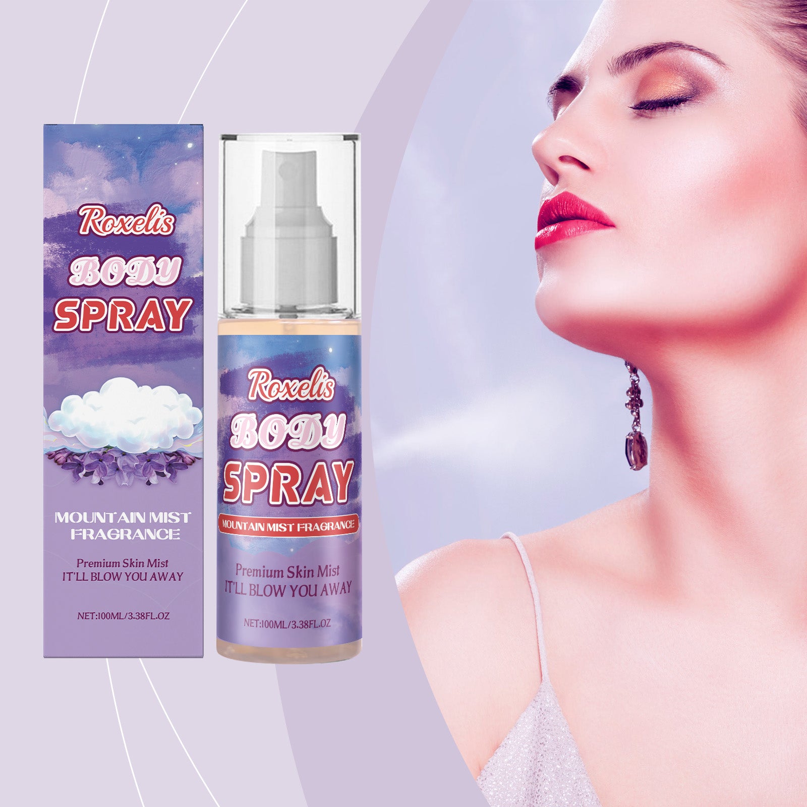 $16.30 USD - Roxelis Mountain Mist Room Spray, fresh and elegant long-lasting fragrance, for body.