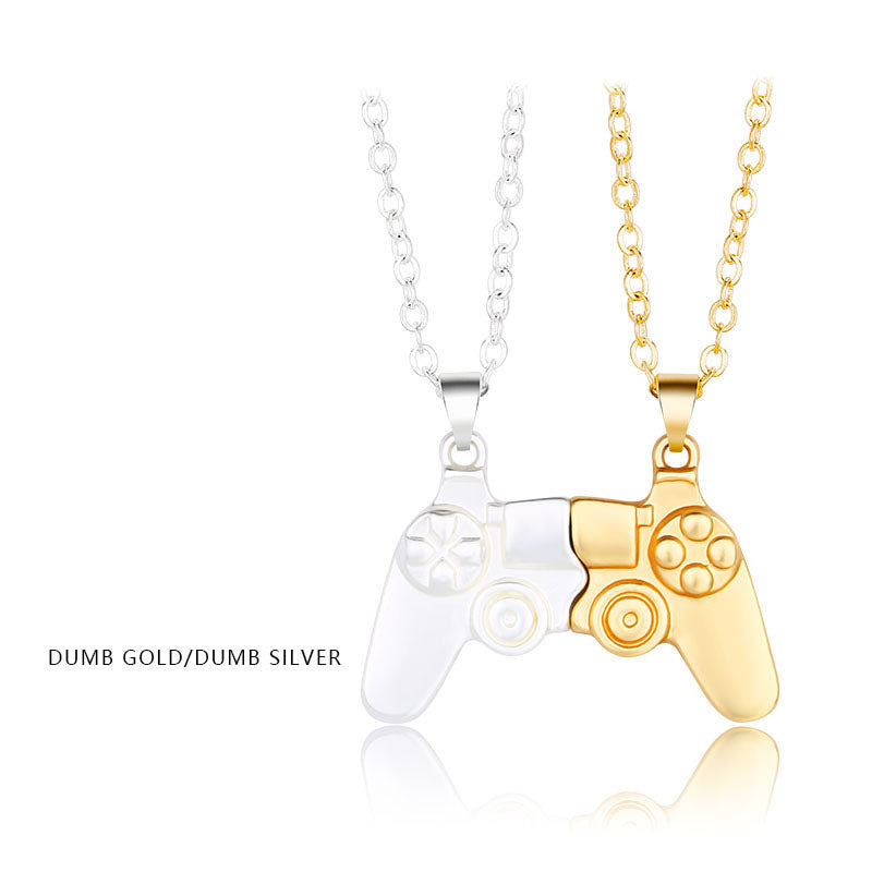 $16.88 - Magnetic Couple Necklace, Game Controller Handle, Magnetite Stone Necklace, Gift for Men and Women