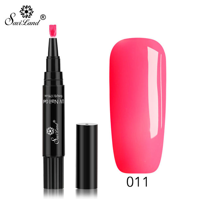 15.12 USD - Saviland 3-in-1 New Gel Nail Polish Pen: Glitter, Easy Application, 60 Colors, UV Hybrid Gel Polish, Easy to Use.
