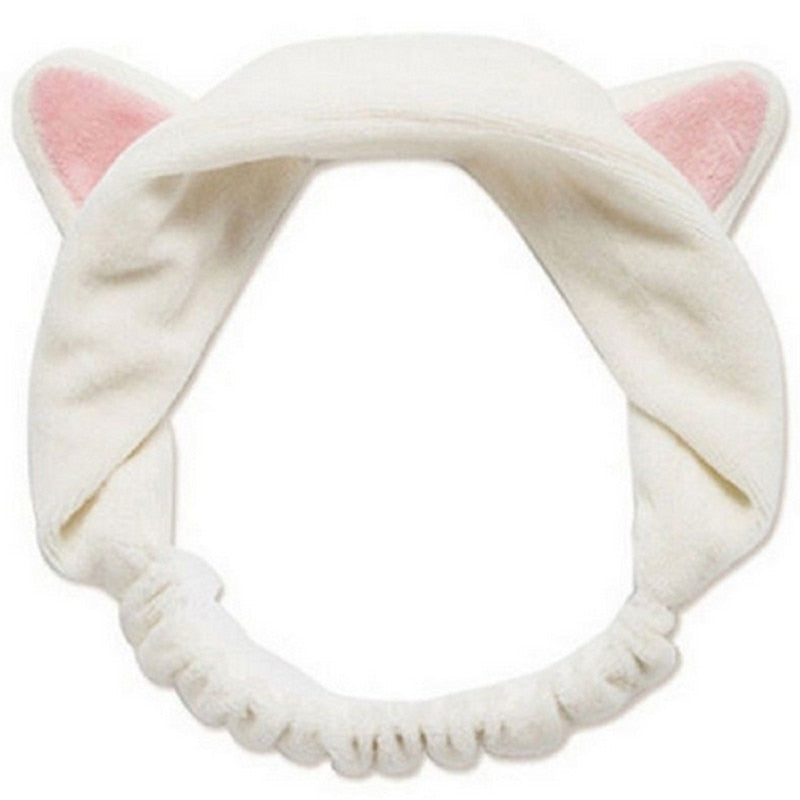 $15.37 - Cute Cat Ears Headband, Turban, Spa Accessory, Hair Elastic, Clips, Makeup Accessories