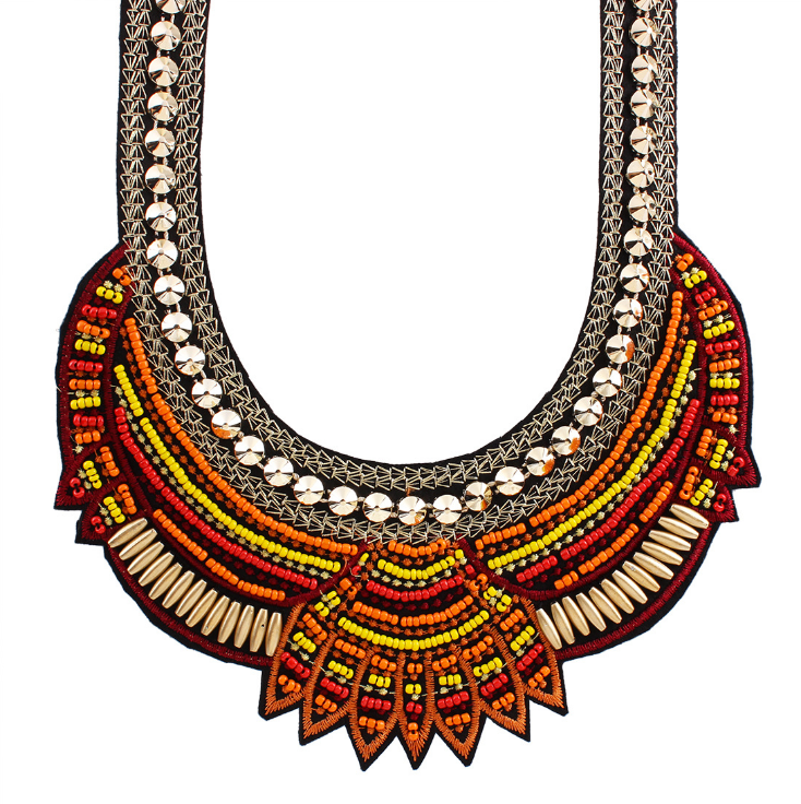 23.29 USD - Vintage Bohemian Retro Necklace, Fake Collar, Woven Bead Necklace, Egyptian Choker Necklace for Women, Jewelry