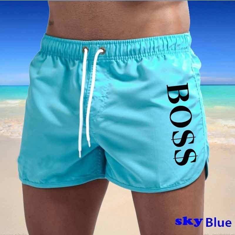 European and American men's fashionable beach shorts, polyester multi-color sports men's three-way shorts, men's beach pants