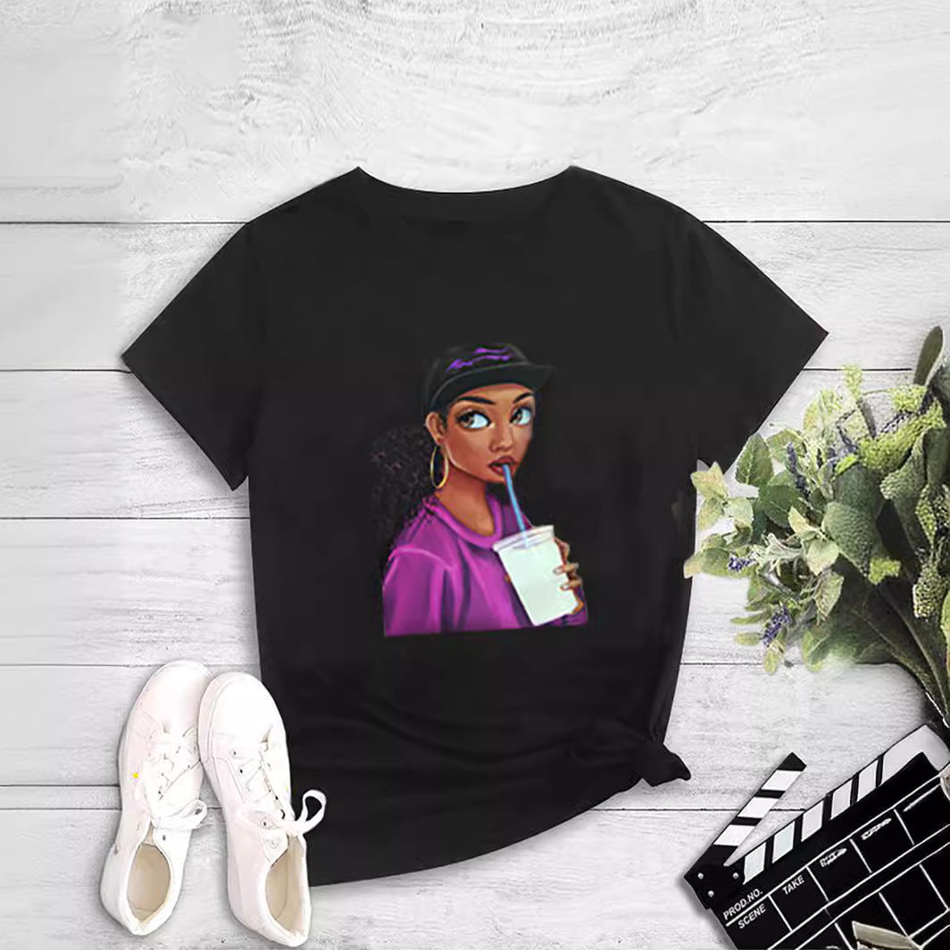 T-shirt à manches courtes imprimé et col rond