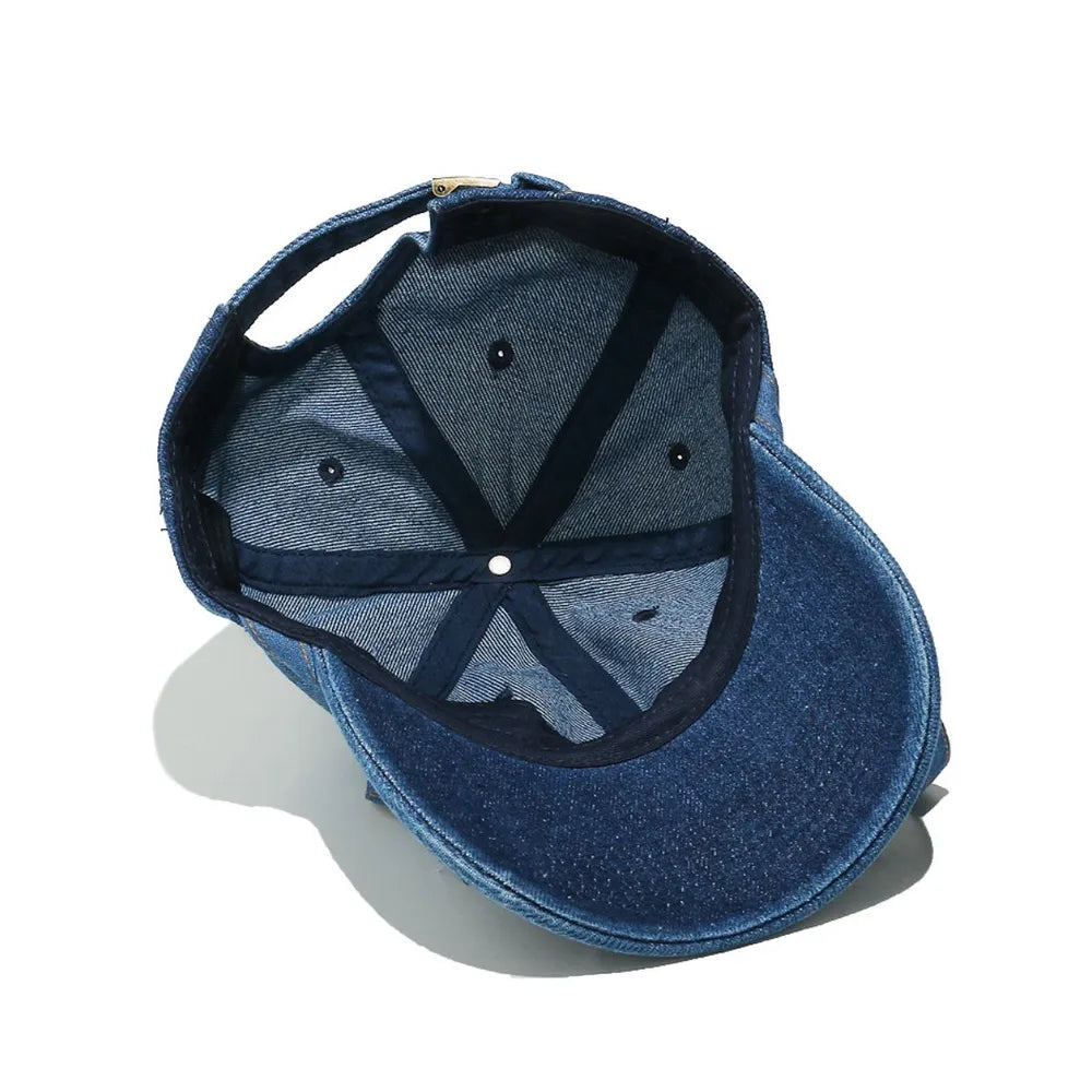 14,55 USD - Casquette de baseball en denim délavé avec nœud