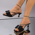 Open-toe rhinestone knot sandals