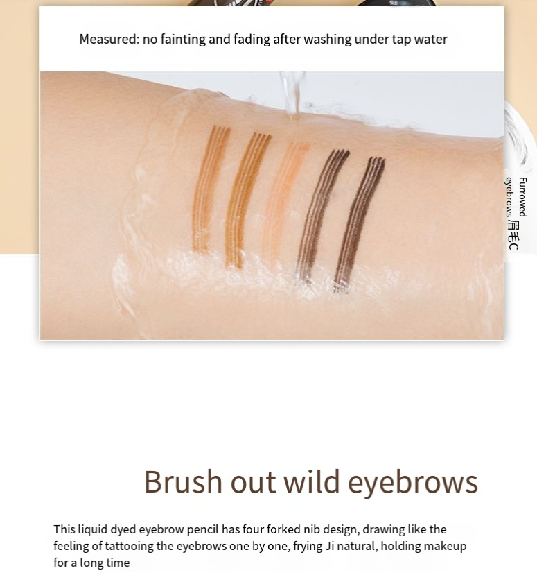 14.97 USD Crayon à sourcils liquide longue tenue 5 couleurs, waterproof, pour microblading et tatouage. Crayon à sourcils à pointe fourchue.