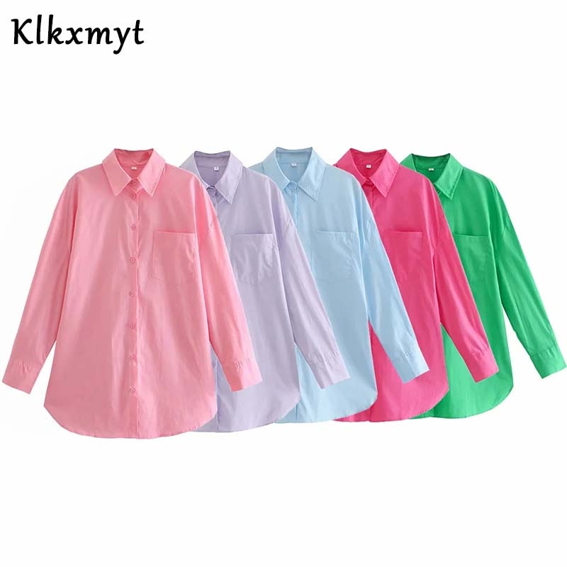 Chemise coton pour femme– Style oversize rose, 100 % coton, coupe ample, poches et boutons – Blouse chic et décontractée, style streetwear.