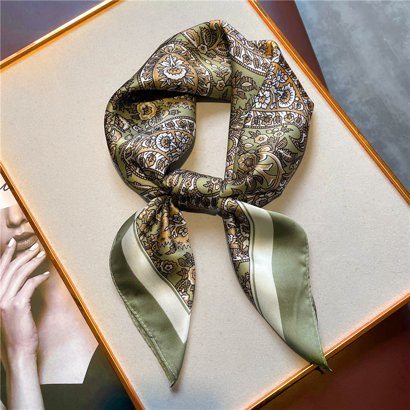 USD 15.12 - Retro printed scarves, paisley pattern scarves, versatile scarves, small square scarves for women, decorative scarves