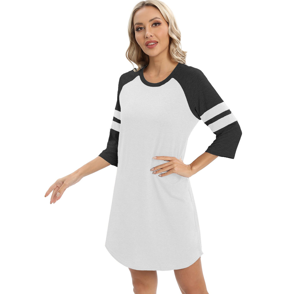 23,29 USD - pyjama d'intérieur à manches courtes et col rond, color block, pour femmes