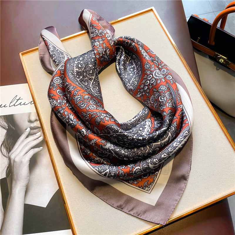 USD 15.12 - Retro printed scarves, paisley pattern scarves, versatile scarves, small square scarves for women, decorative scarves