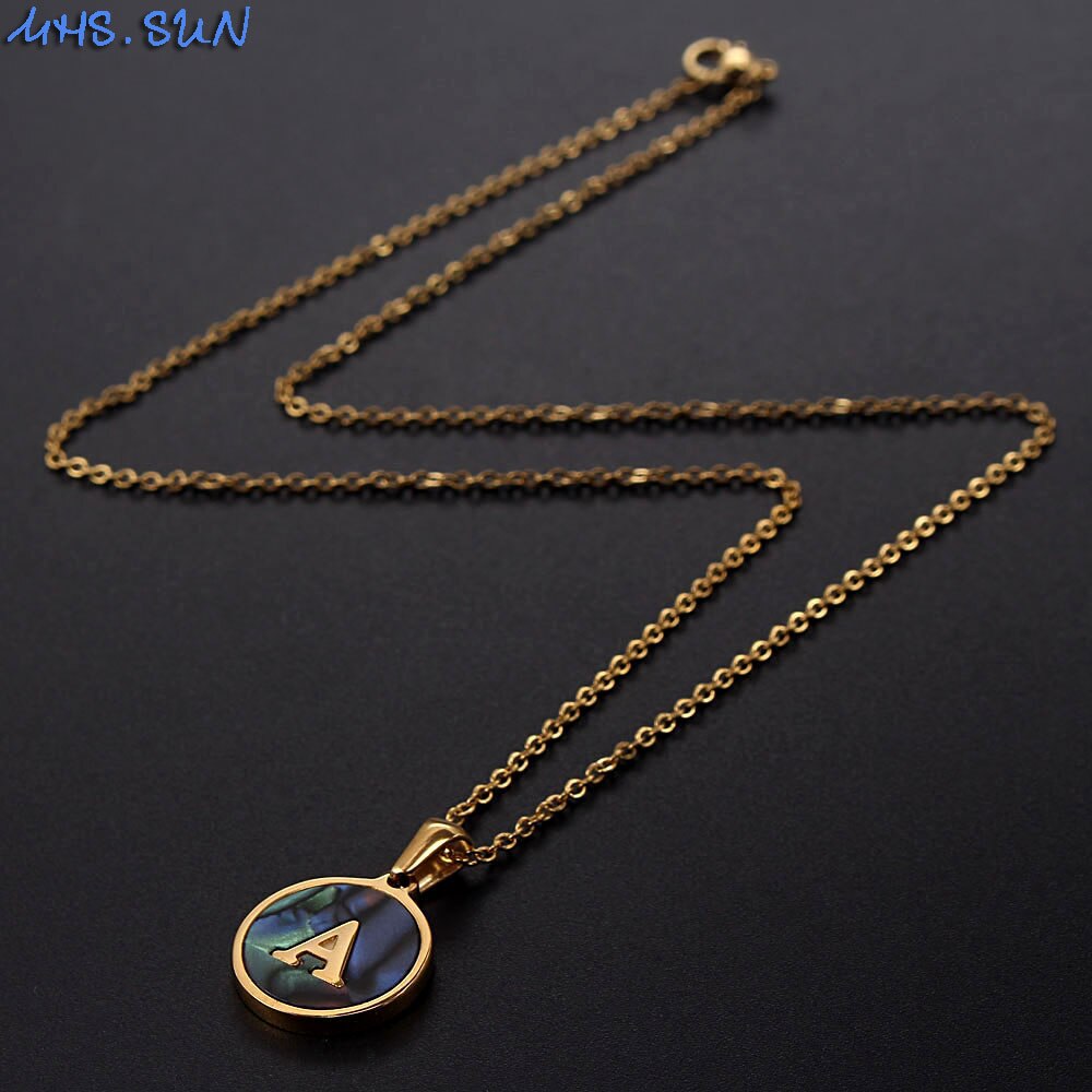 16,54 USD - Collier pendentif 26 lettres pour femme/fille, chaîne en acier inoxydable