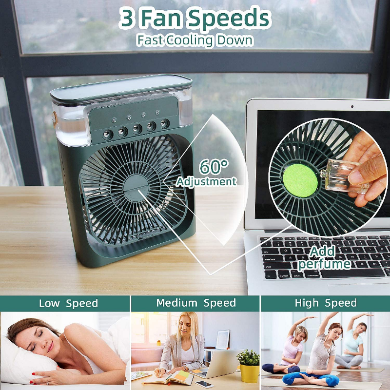 Ventilateur de bureau électrique, refroidisseur d'air, ventilateur à brumisation d'eau, climatiseur portable, ventilateur humidificateur USB, mini humidificateur d'air