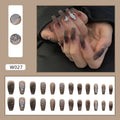 Long black butterfly ballet style manicure, custom nail pieces, removable nails
