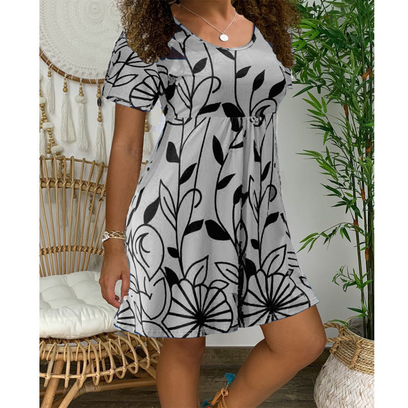 Robe courte à manches courtes pour femme, collection printemps-été, style européen et américain.