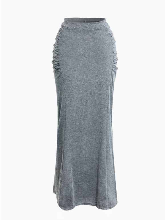 Ensemble deux pièces pour femme : jupe moulante sexy et top long sans manches, couleur unie simple, idéal pour l'été.