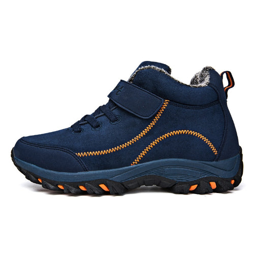 Men's Waterproof Winter Boots with Fur, Women's Warm Boots, Men's Casual Work Shoes, High-Top Rubber Sneakers, Plus Size Ankle Boots