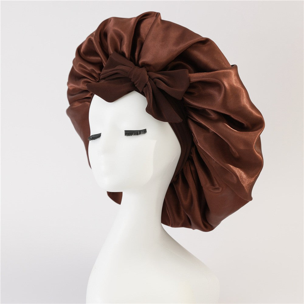 $17.44 - Round hat with elastic knot, plain sleep cap, wide-brimmed headscarf, hat