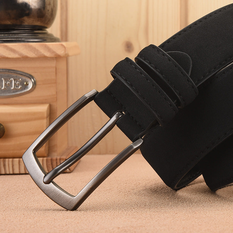 US$13.86 - Men's Leather Belt, Velvet Buckle, for Mature and Young Adult Men.