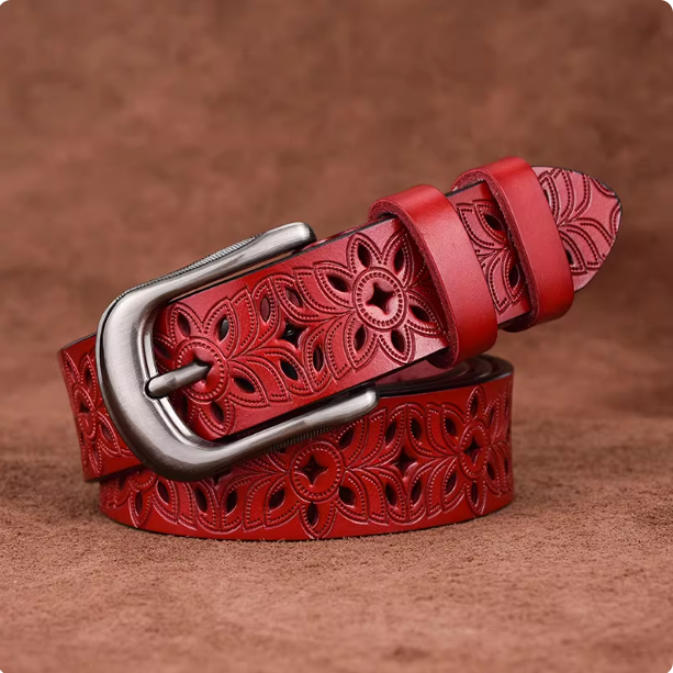 13,39 USD - Ceinture ajourée pour femme, boucle aiguille en cuir véritable, large ceinture en cuir de vachette, tendance et polyvalente