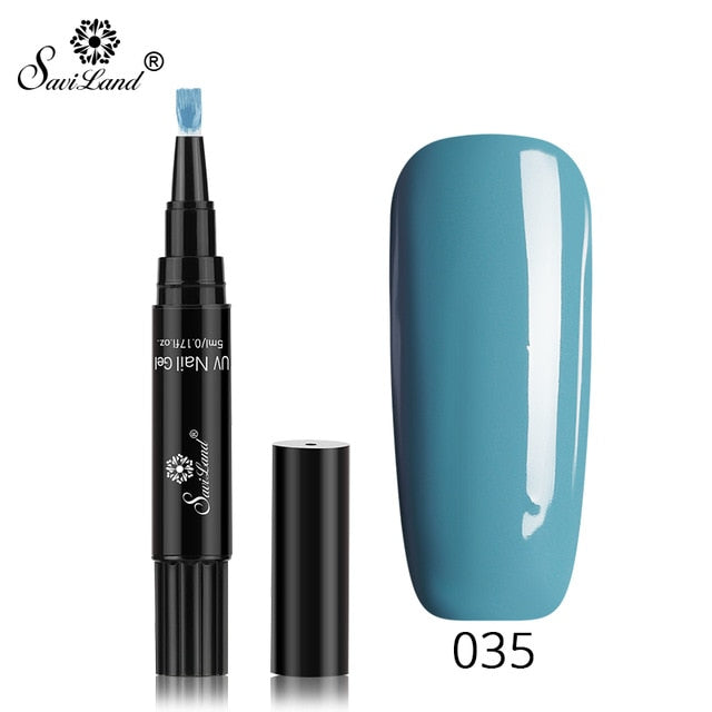 15.12 USD - Saviland 3-in-1 New Gel Nail Polish Pen: Glitter, Easy Application, 60 Colors, UV Hybrid Gel Polish, Easy to Use.