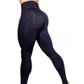 $13.97 USD - Women's Sexy Push-Up Black Leggings, High Waist, Sport Style, Polyester, Slimming Effect.