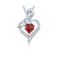 Collier pendentif en forme de cœur avec diamant et rose, cadeau idéal pour la fête des mères