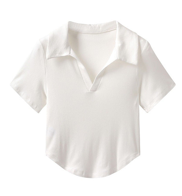 plain shirt with a simple collar and short sleeves
