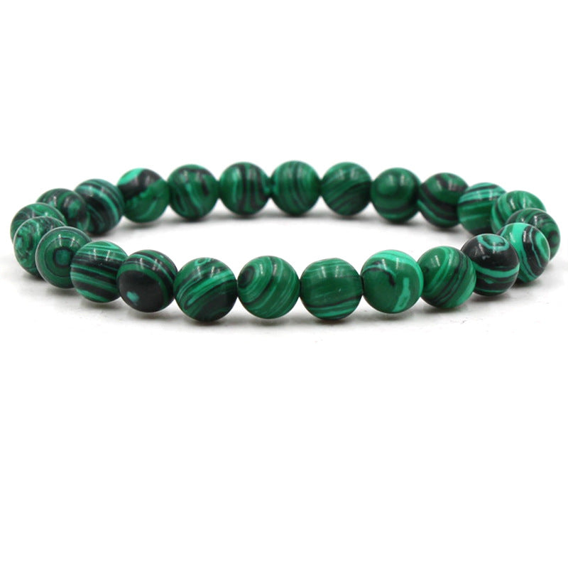 13.39/15.72 USD - 8mm Black Matte Frosted Malachite Couple Bracelet