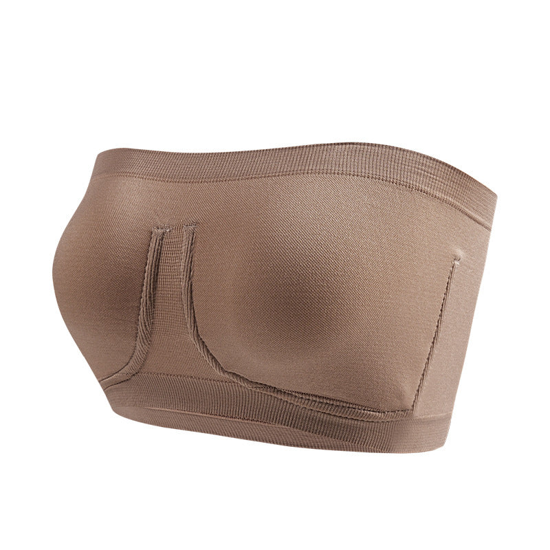 $9.31 USD - Strapless Bandeau Bra, Plus Size, Faux Steel, Sports Underwear