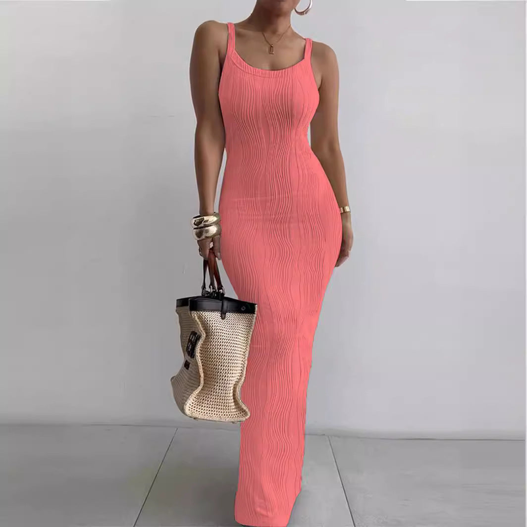 24.45 USD - Elegant Sleeveless Bodycon Maxi Dress for Women, Perfect for Summer.