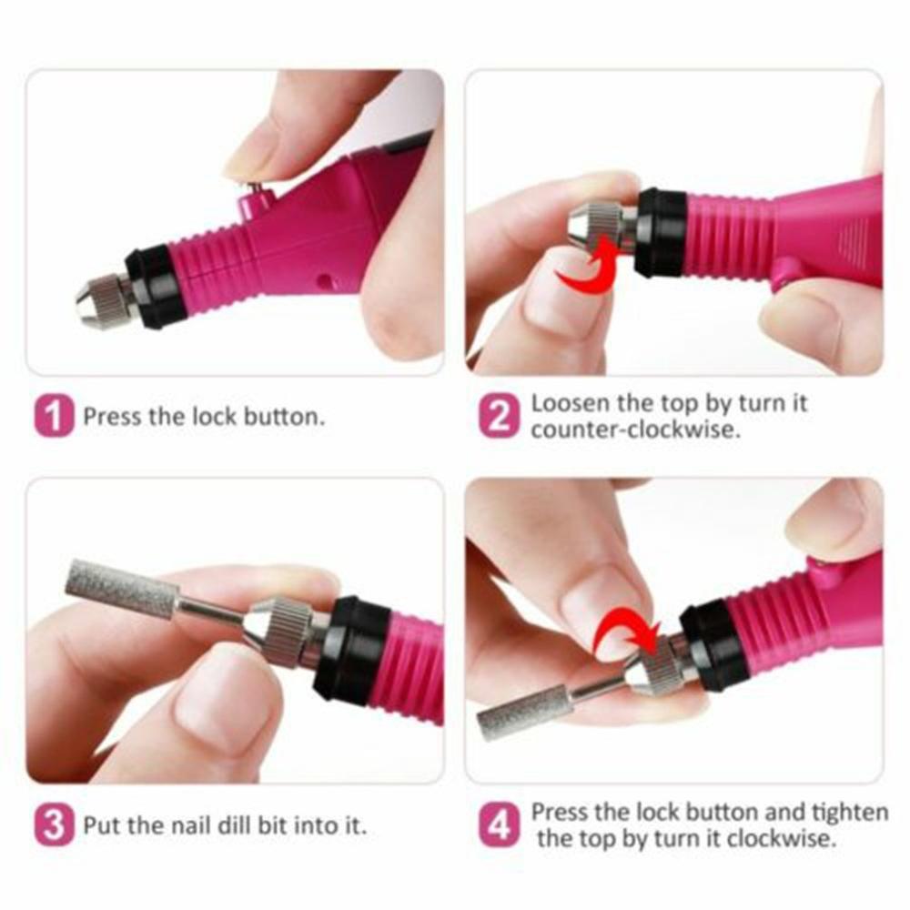Electric Nail Drill Kit, Gel Nail Remover Machine, Nail Art Tool Kit, Pen, Nail File, Sanding Bands
