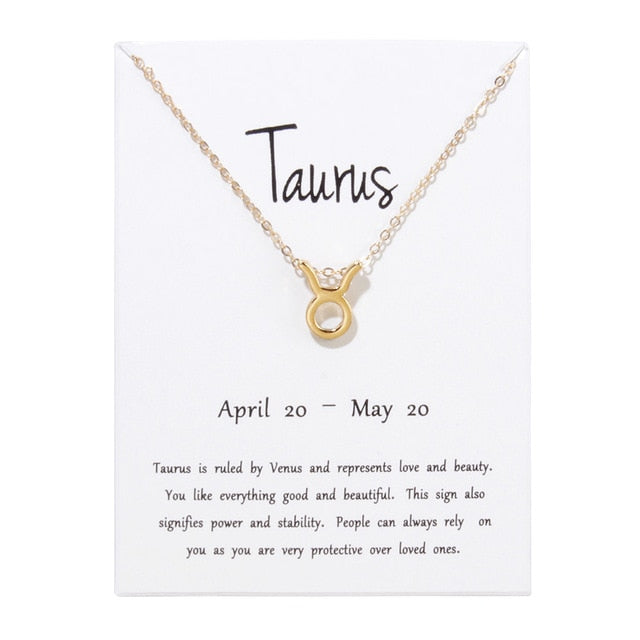 Collier pendentif zodiaque 12 constellations avec carte blanche