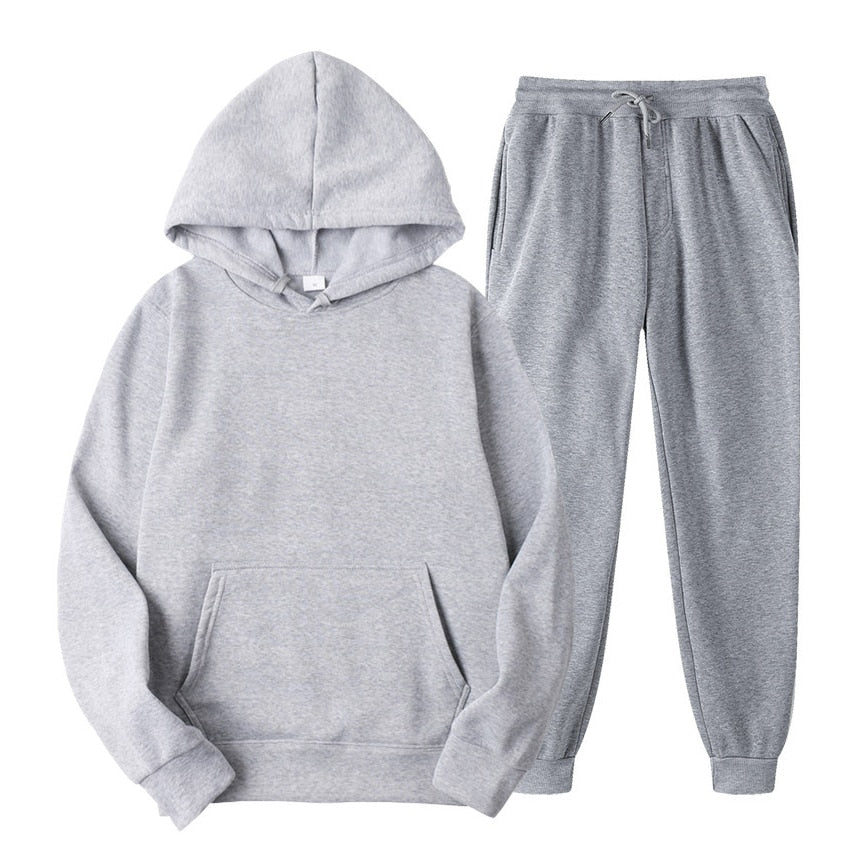 26,78 USD - Ensemble de survêtement homme  et femme mixte sweat à capuche et pantalon de jogging, deux pièces, style décontracté.