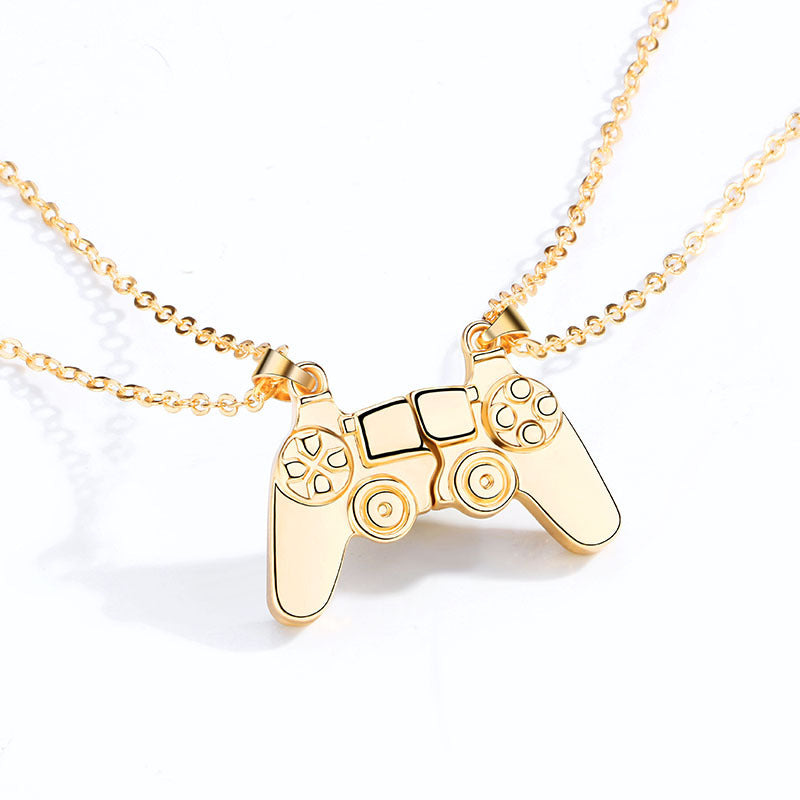 $16.88 - Magnetic Couple Necklace, Game Controller Handle, Magnetite Stone Necklace, Gift for Men and Women