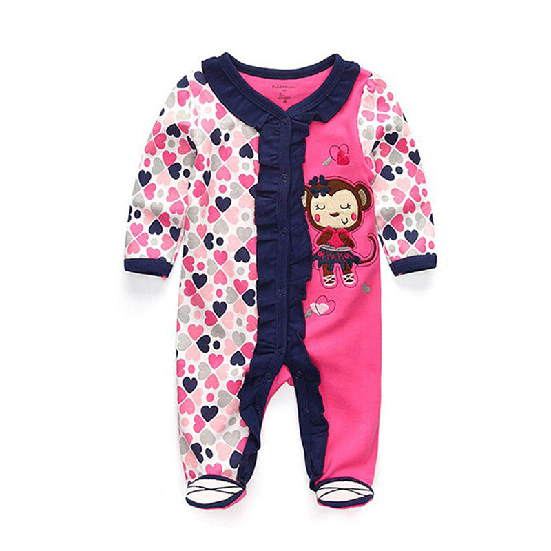 15.13 USD Combinaison bébé en pur coton à double boutonnage pour nouveau-né, vêtements pour enfants à porte fermée