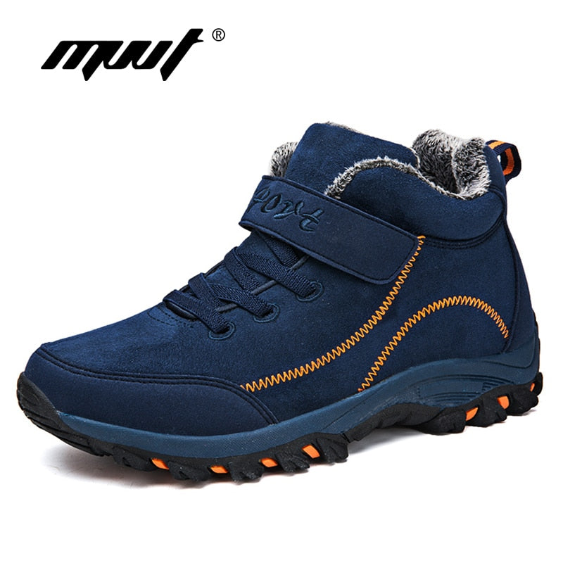 41.91 USD Bottes d'hiver imperméables pour hommes avec fourrure, bottes chaudes pour femmes, chaussures de travail décontractées pour hommes, baskets montantes en caoutchouc, bottines grandes tailles
