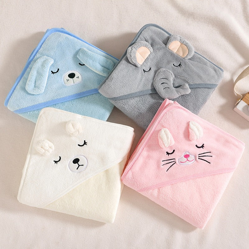 13,97 USD serviette de bain à capuche pour bébé, motif éléphant et animal de dessin animé, en gros.