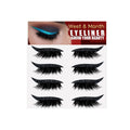 Lot de 4 paires d'autocollants eyeliner et faux cils, bandes de gel auto-adhésives sans colle et faux cils recourbés.