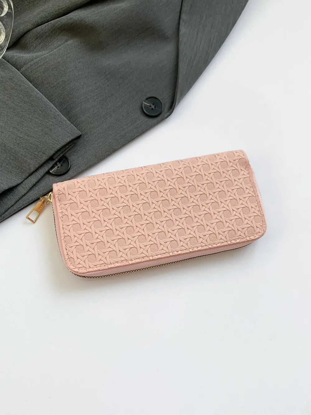 12.81 USD Portefeuille en cuir PU couleur unie