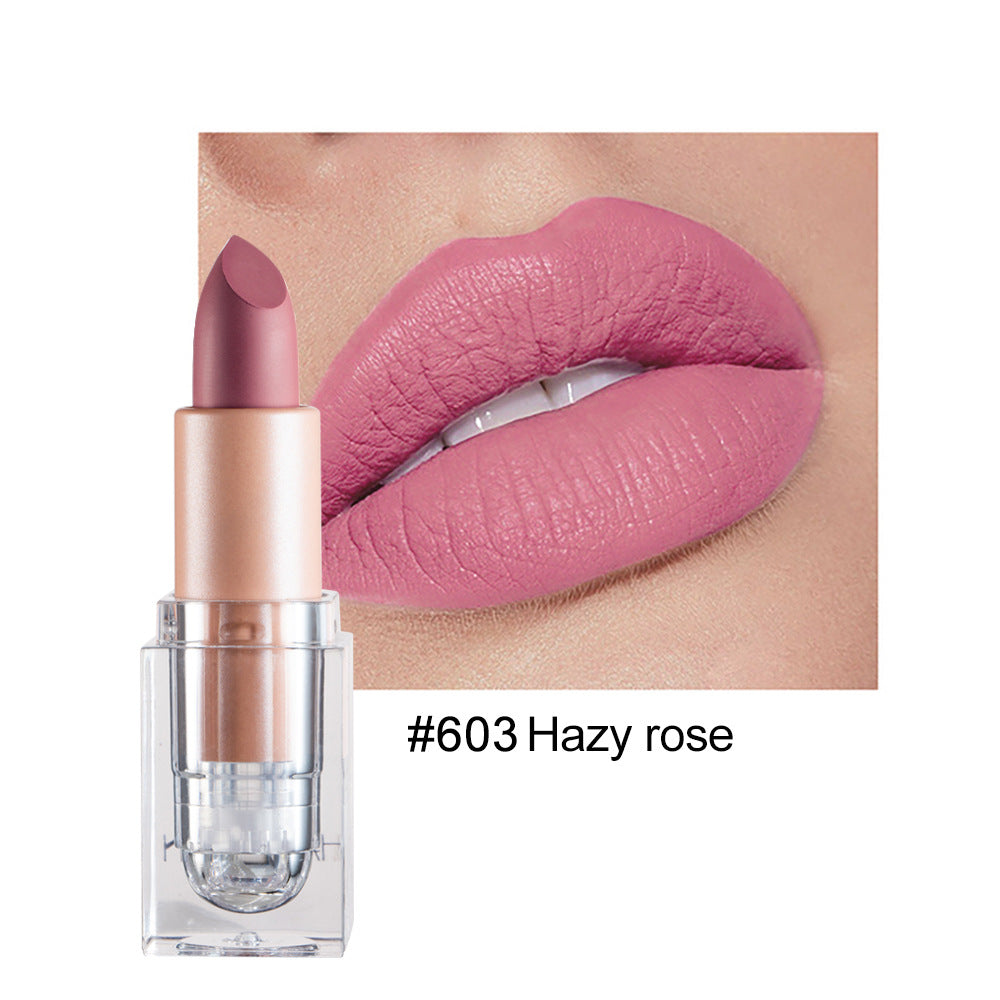 HANDAIYAN Lápiz labial mate Little Ice Cube, 12 tonos. Este lápiz labial no se desvanece fácilmente. Tono nude, efecto pastoso, color polvo.
