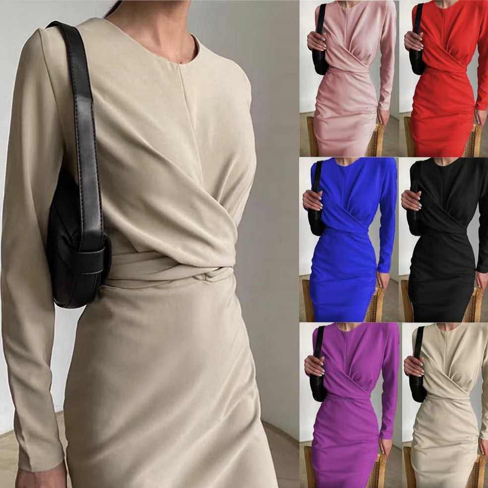 25.61 USD Robe élégante à manches longues pour femme, style vintage français, mode automne