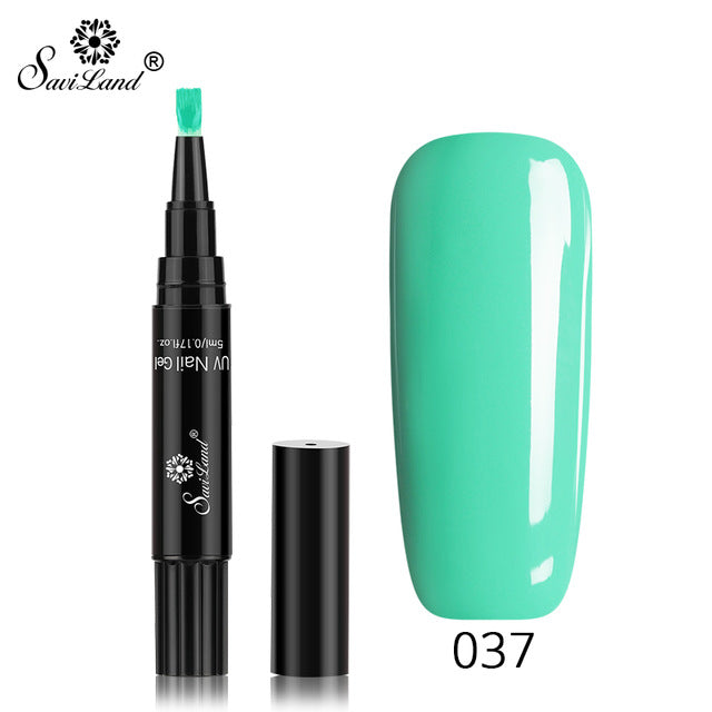 15.12 USD - Saviland 3-in-1 New Gel Nail Polish Pen: Glitter, Easy Application, 60 Colors, UV Hybrid Gel Polish, Easy to Use.