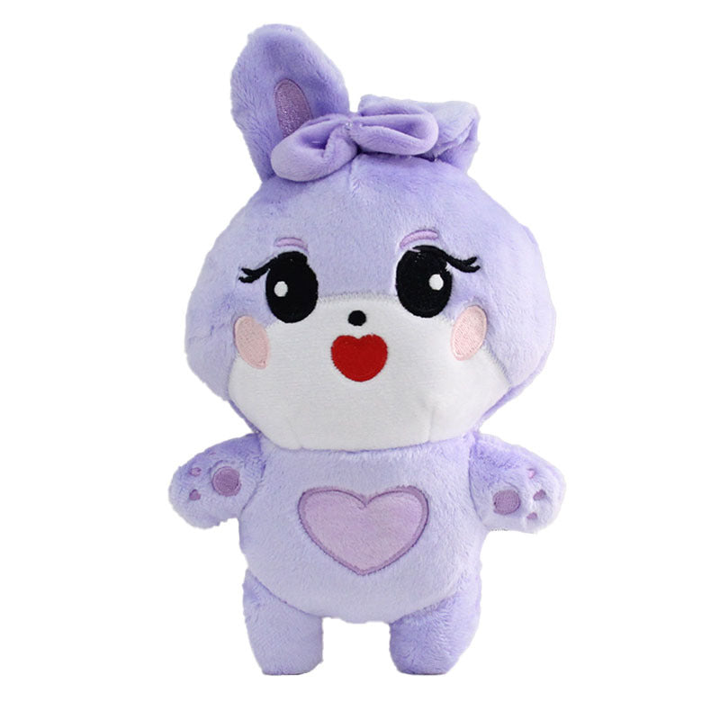 22,12 USD - Adorables peluches canard jaune, ours et lapin violet