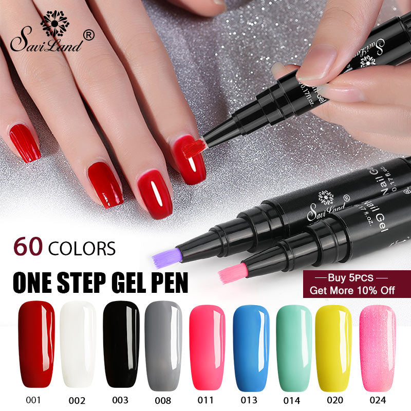 15.12 USD - Saviland 3-in-1 New Gel Nail Polish Pen: Glitter, Easy Application, 60 Colors, UV Hybrid Gel Polish, Easy to Use.