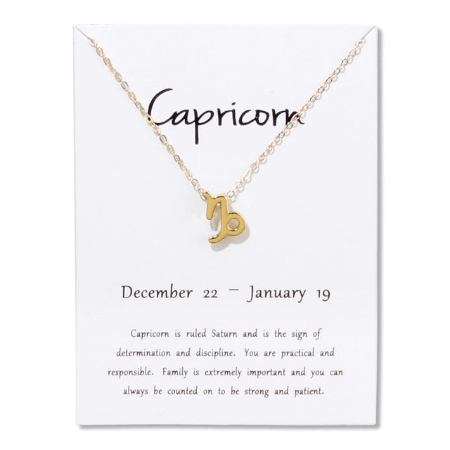 Collier pendentif zodiaque 12 constellations avec carte blanche
