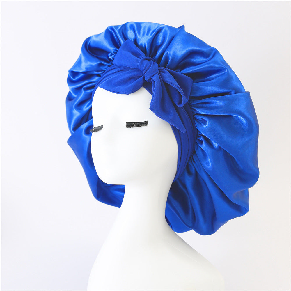 $17.44 - Round hat with elastic knot, plain sleep cap, wide-brimmed headscarf, hat