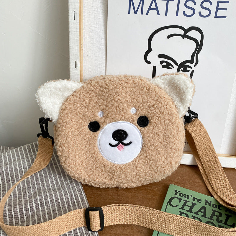 $15.12 - Women's Handbag, New Cute and Stylish Women's Crossbody Bag, Small Round Plush Bag, Schoolgirl Bag