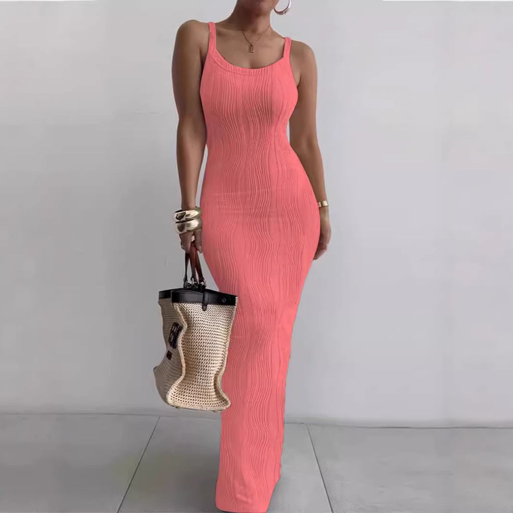24.45 USD - Elegant Sleeveless Bodycon Maxi Dress for Women, Perfect for Summer.